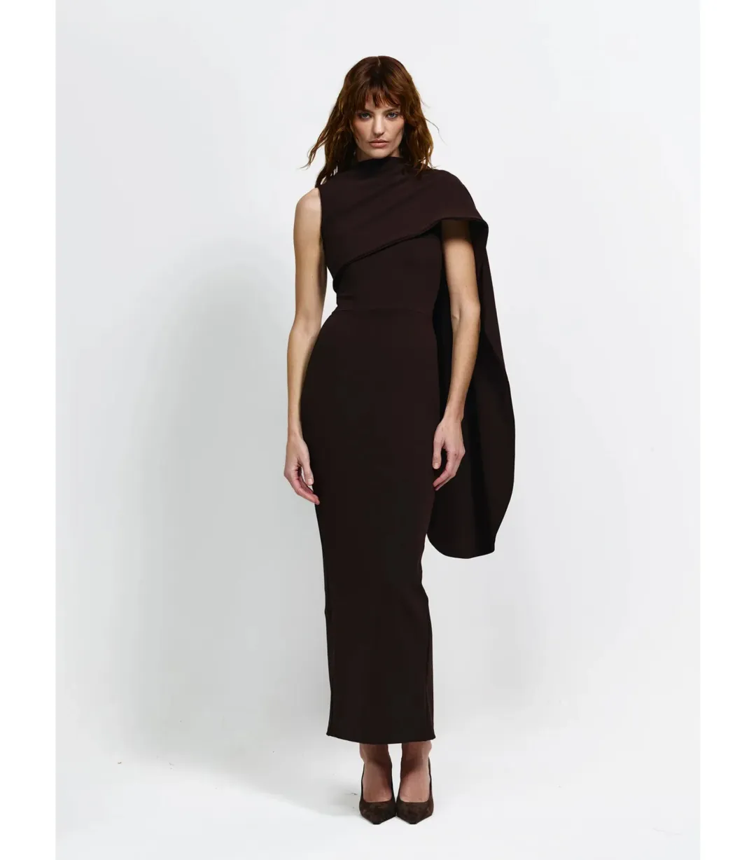 Effie Kats Romi Dress Chocolate Brown Size 10  for rent on The Volte - main image