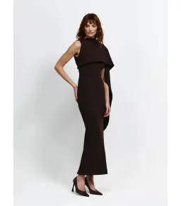 Effie Kats Romi Dress Chocolate Brown Size 10  for rent on The Volte - image 3