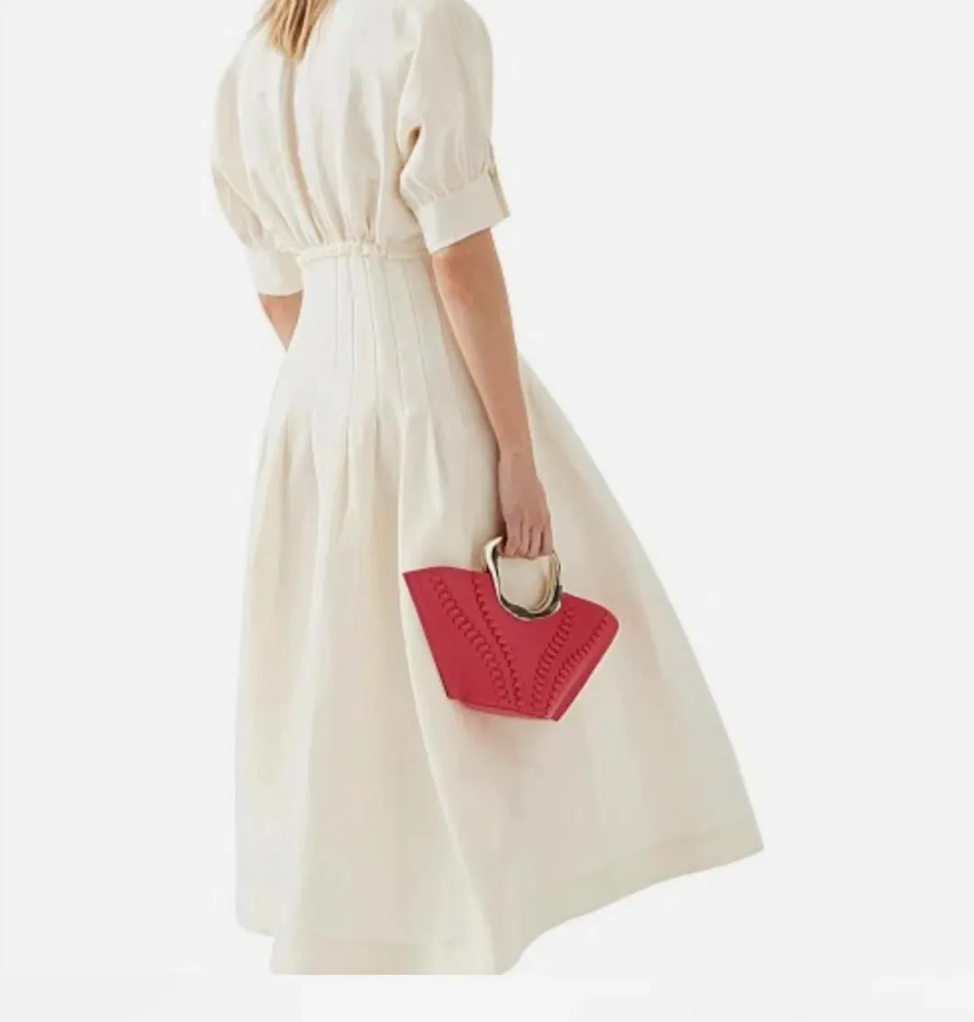 Aje Cream midi dress.  for rent on The Volte - main image