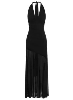 By Nicola Ophelia Halter Neck Maxi Dress in Black Size 10 for rent on The Volte - image 2