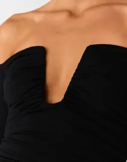 Misha Raelynn Matte Slinky Midi Dress Black Size 10/M for rent on The Volte - image 5