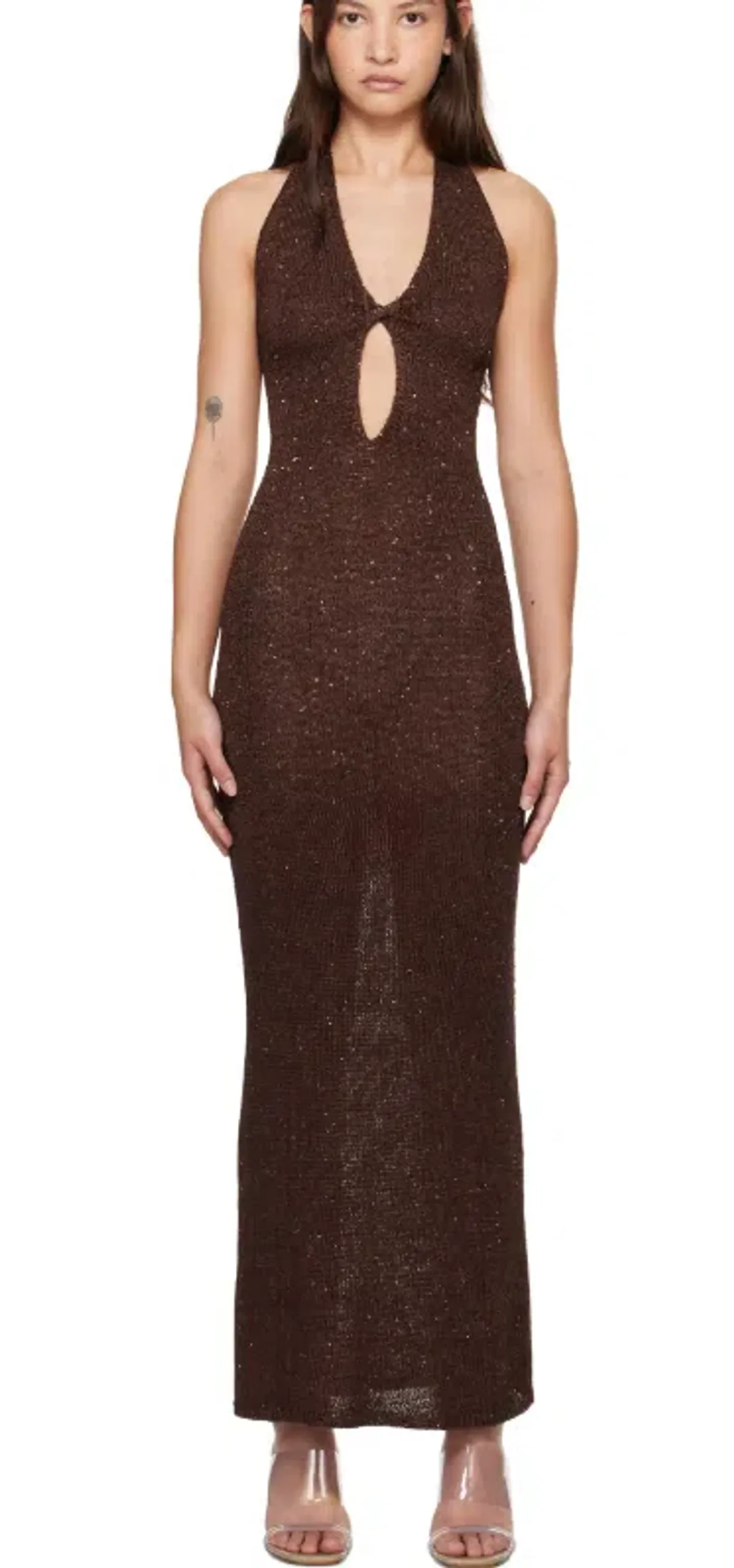 Bec and Bridge Brown Delfina Halter Midi Dress Size 10/M for rent on The Volte - main image