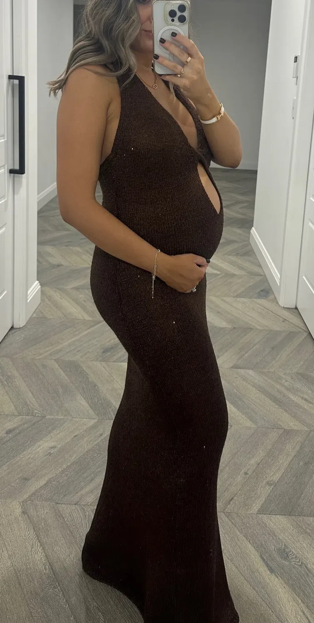 Bec and Bridge Brown Delfina Halter Midi Dress Size 10/M for rent on The Volte - main image