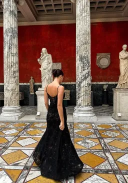 House Of Cb Seren Floral Sheer Lace Back Maxi Dress Black Size Xs / Au 6 for rent on The Volte - image 2