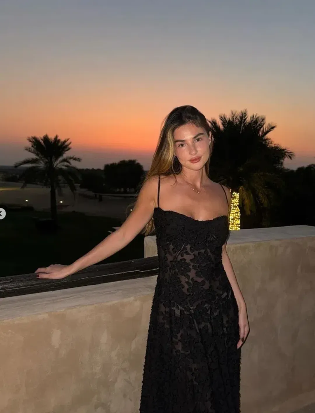 House Of Cb Seren Floral Sheer Lace Back Maxi Dress Black Size Xs / Au 6 for rent on The Volte - main image