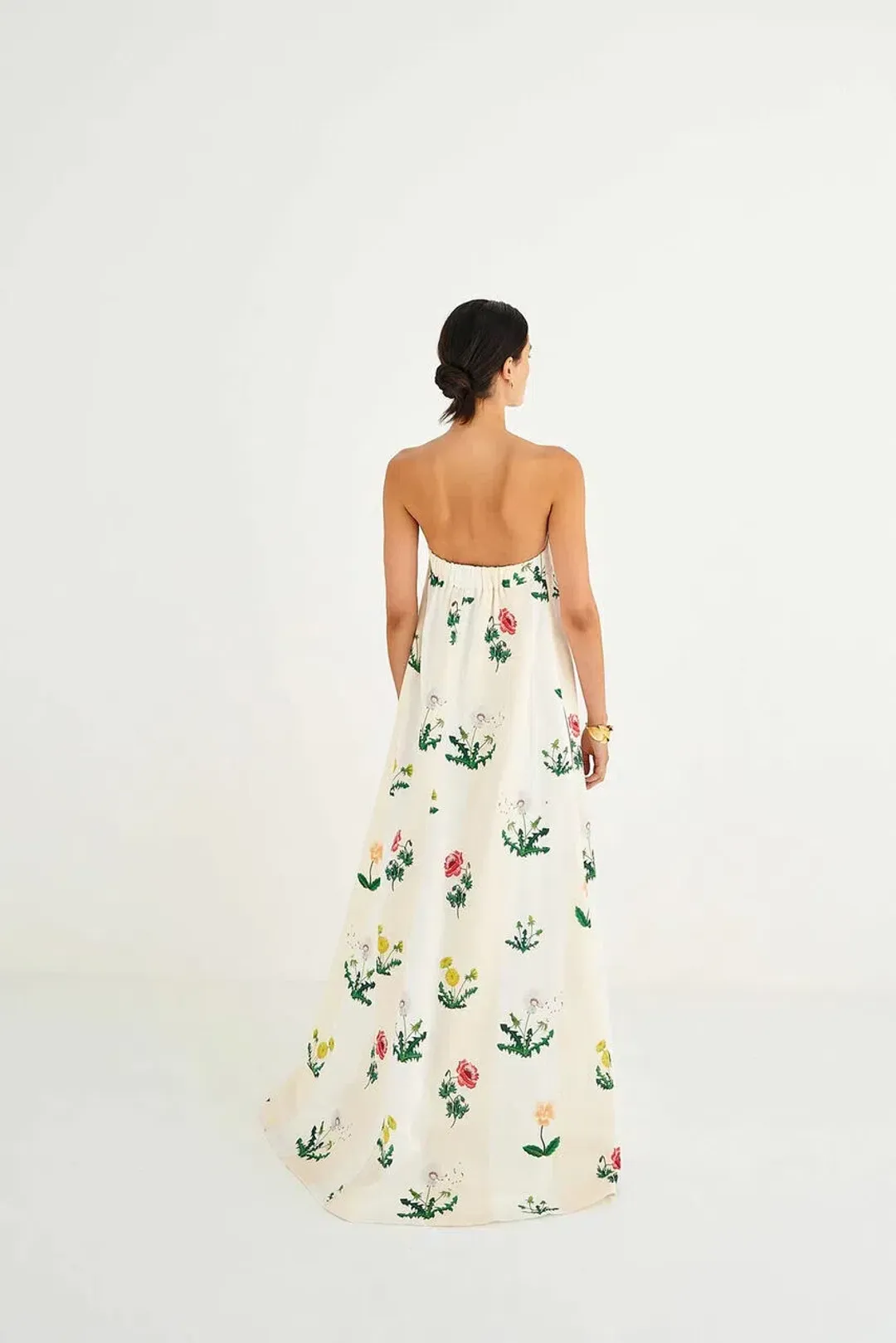Oroton Poppy Print Gown Cream Floral 8 for rent on The Volte - main image