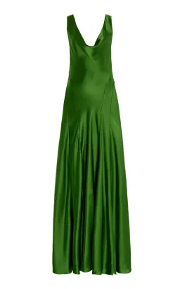 ANNA QUAN Keira Draped Maxi Dress Gown in Green Fern 10 for rent on The Volte - image 13