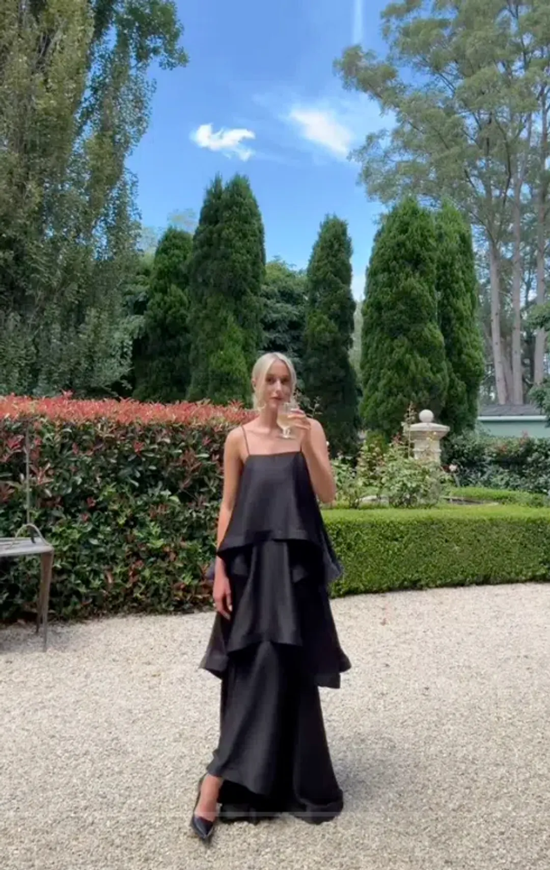 Tilly Tiered Maxi Dress in Black in XXL for rent on The Volte - main image