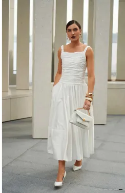 Aje Star Midi dress white size 4 for rent on The Volte - image 1
