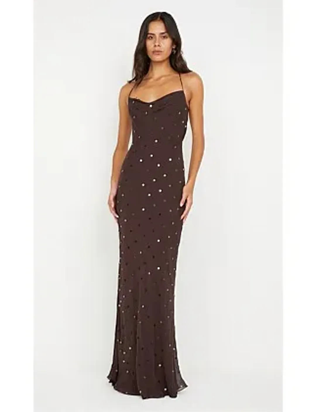 Bec Bridge ARIELLE SLIP MAXI DRESS Brown Size 8 for rent on The Volte - main image
