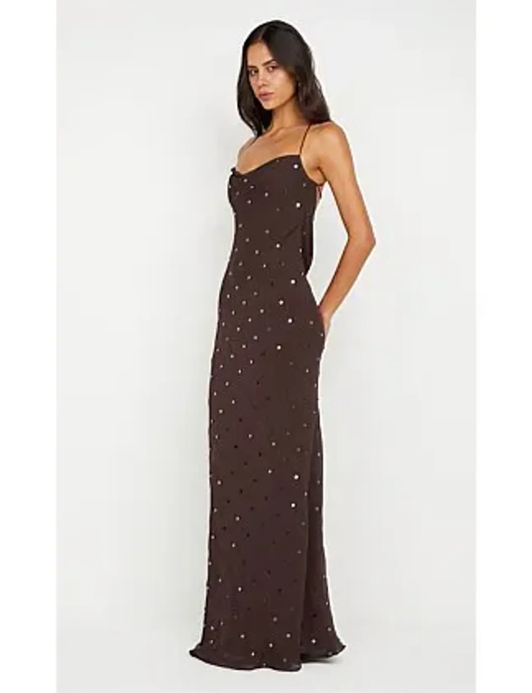 Bec Bridge ARIELLE SLIP MAXI DRESS Brown Size 8 for rent on The Volte - main image