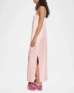 ALEMAIS Cindy Embellished Slip Dress Pink 8  for rent on The Volte - image 14