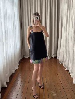 ALEMAIS Lolita Floral Beaded Mini Dress Black 10 AU for rent on The Volte - image 6