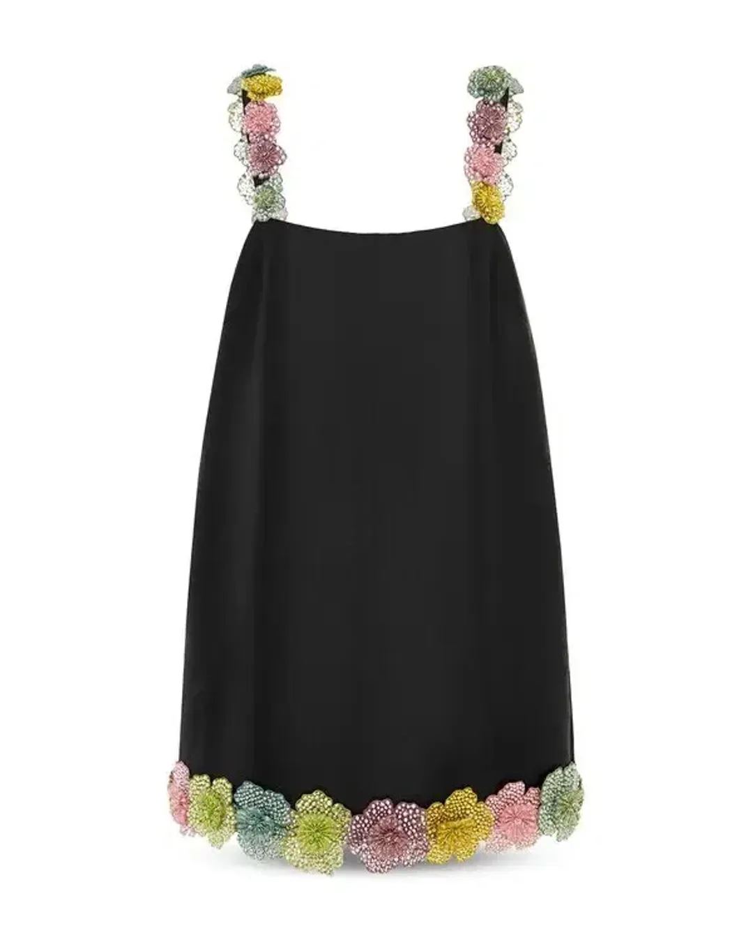 ALEMAIS Lolita Floral Beaded Mini Dress Black 10 AU for rent on The Volte - main image