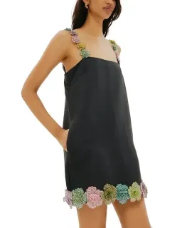 ALEMAIS Lolita Floral Beaded Mini Dress Black 10 AU for rent on The Volte - image 9