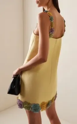 ALEMAIS Lolita Floral Beaded Mini Dress Yellow 10 AU for rent on The Volte - image 3