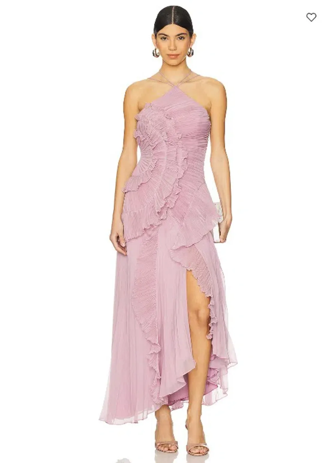 Amur Lorelie Midi Halter Gown Dress Water Hyacinth Pink Size AU 8 /US 4 for rent on The Volte - main image