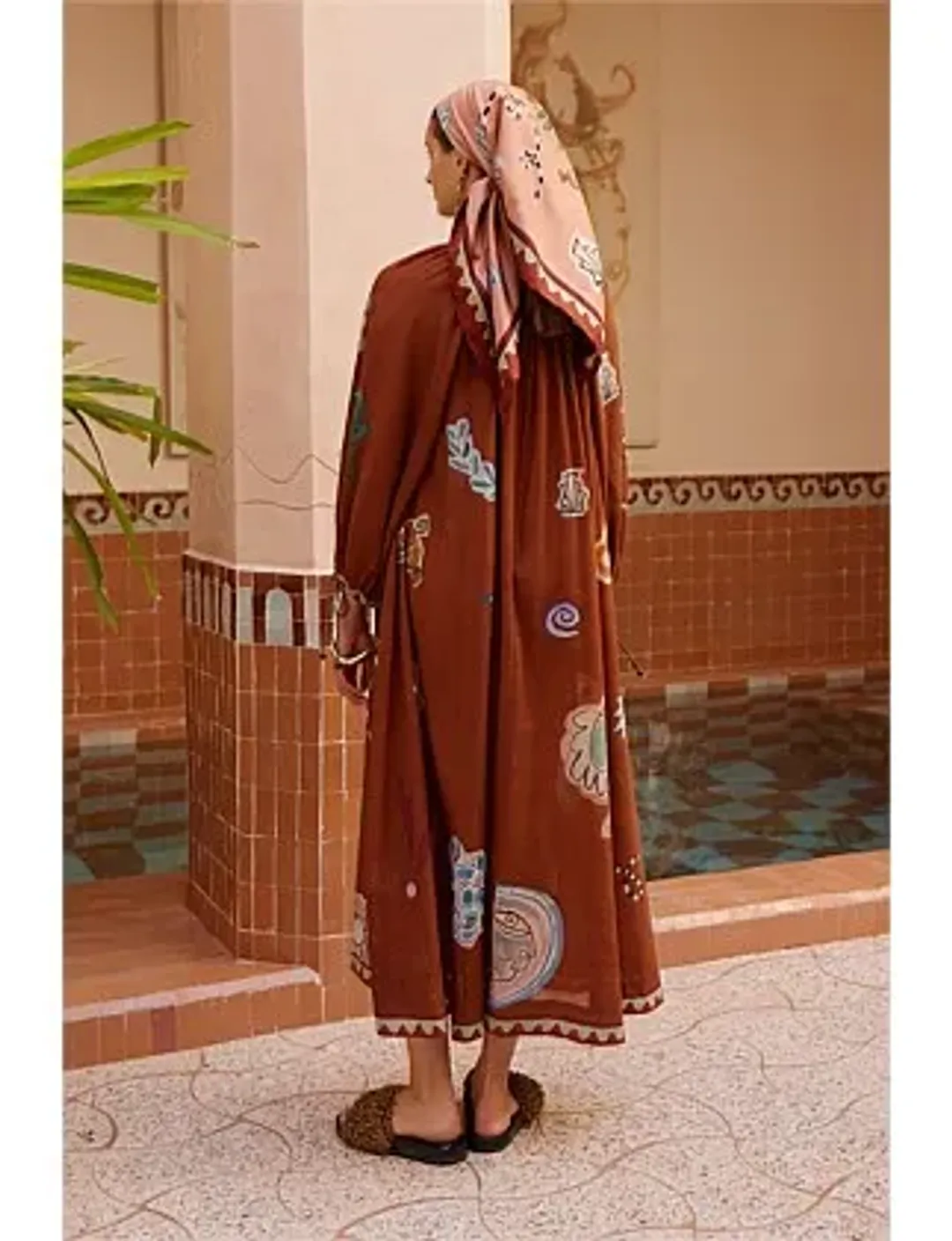 Alemais LAURENCE TIE FRONT SHIRTDRESS Brown Size 14 for rent on The Volte - main image