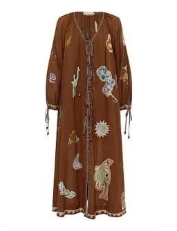Alemais LAURENCE TIE FRONT SHIRTDRESS Brown Size 14 for rent on The Volte - image 5