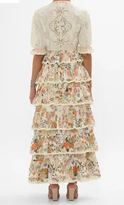 Camilla Puff Sleeve Long Dress In Honour Of Heirlooms Size S (10) for rent on The Volte - image 2