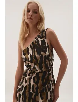 Aje Studio Daze One Shoulder Maxi Dress Animal Print Size 8 for rent on The Volte - image 2