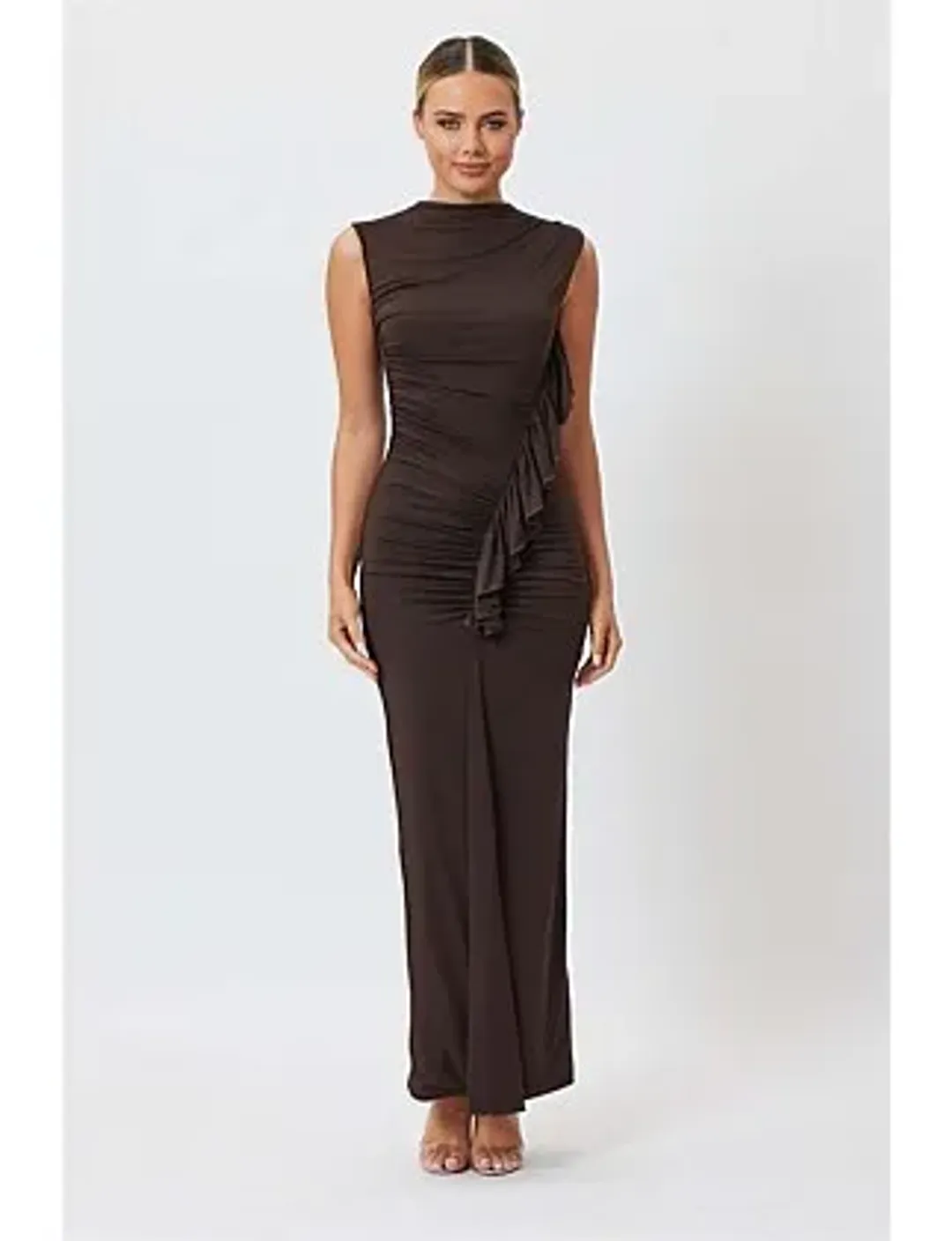 Bianca Bridgett AMARA MAXI DRESS Brown Size 12 for rent on The Volte - main image