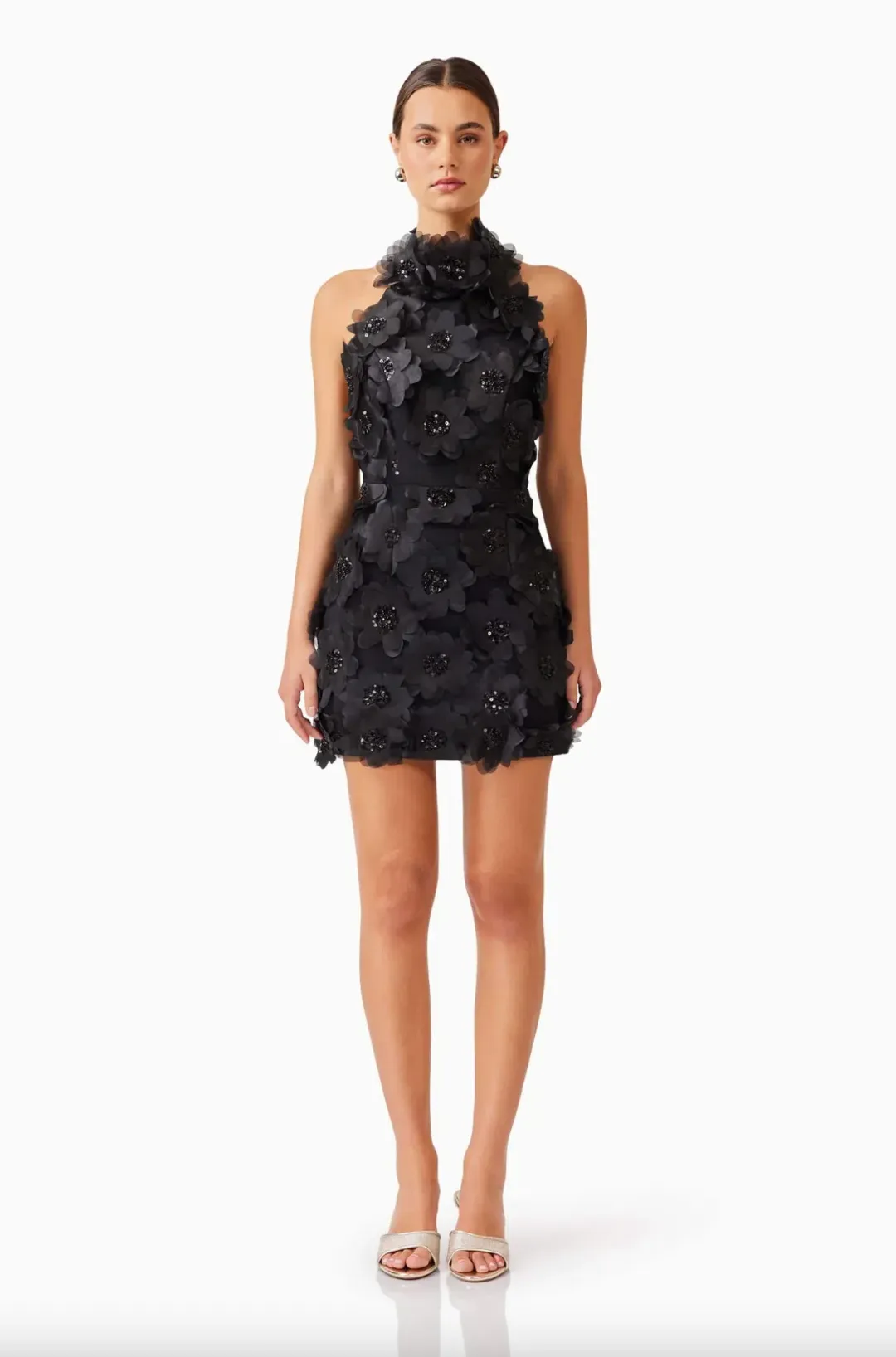 Elliatt Cherry Blossom Mini Dress in Black Size 8  for rent on The Volte - main image
