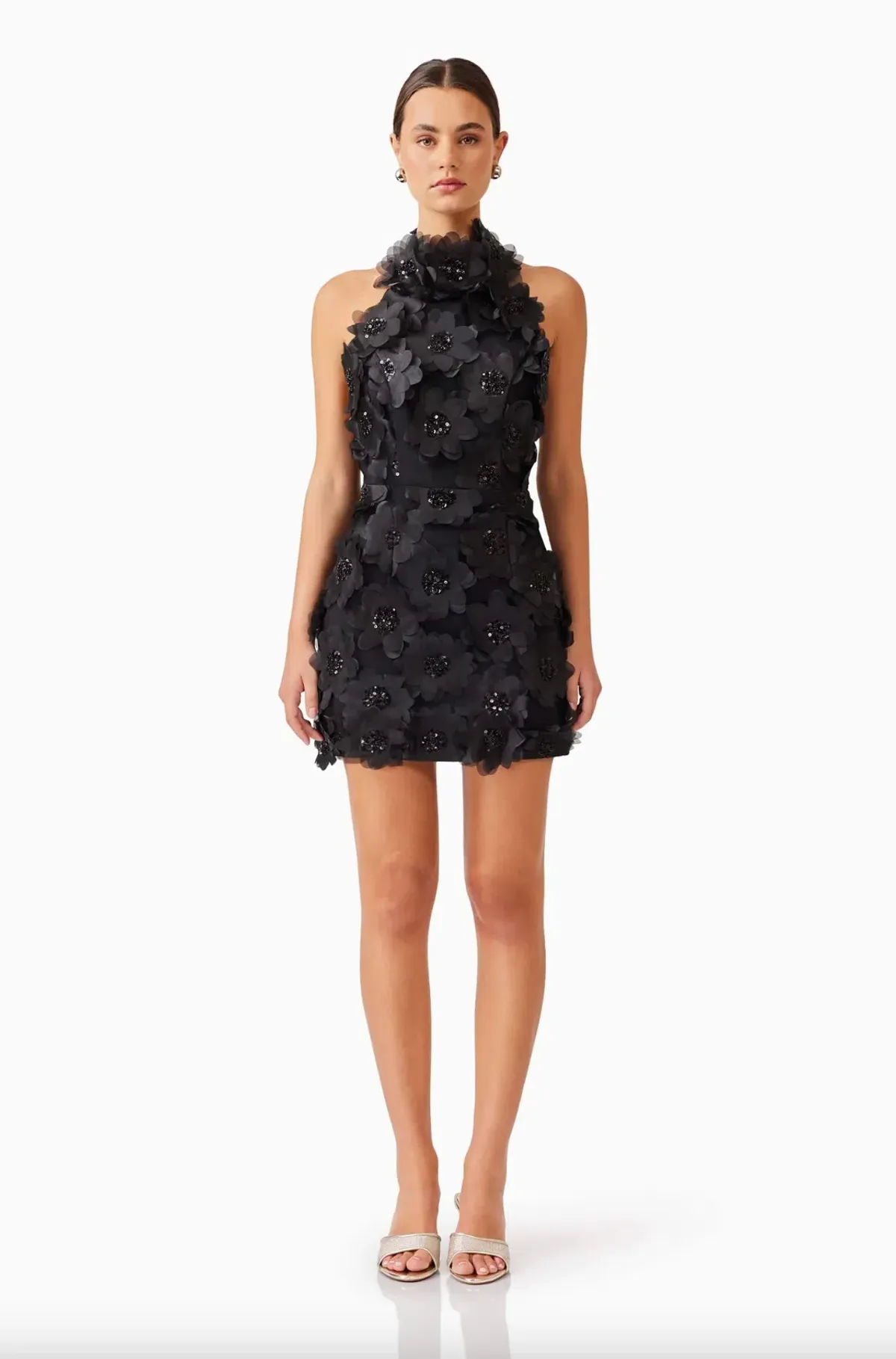 Elliatt Cherry Blossom Mini Dress in Black Size 8  for rent on The Volte - main image