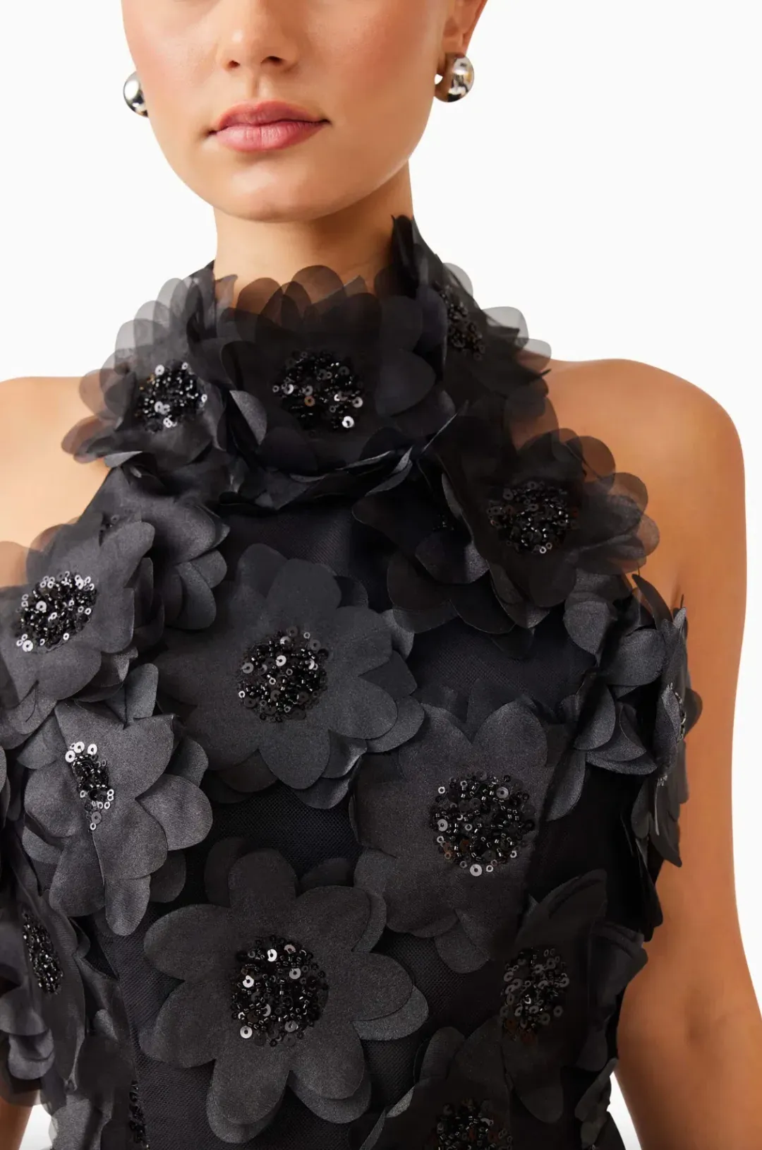 Elliatt Cherry Blossom Mini Dress in Black Size 8  for rent on The Volte - main image