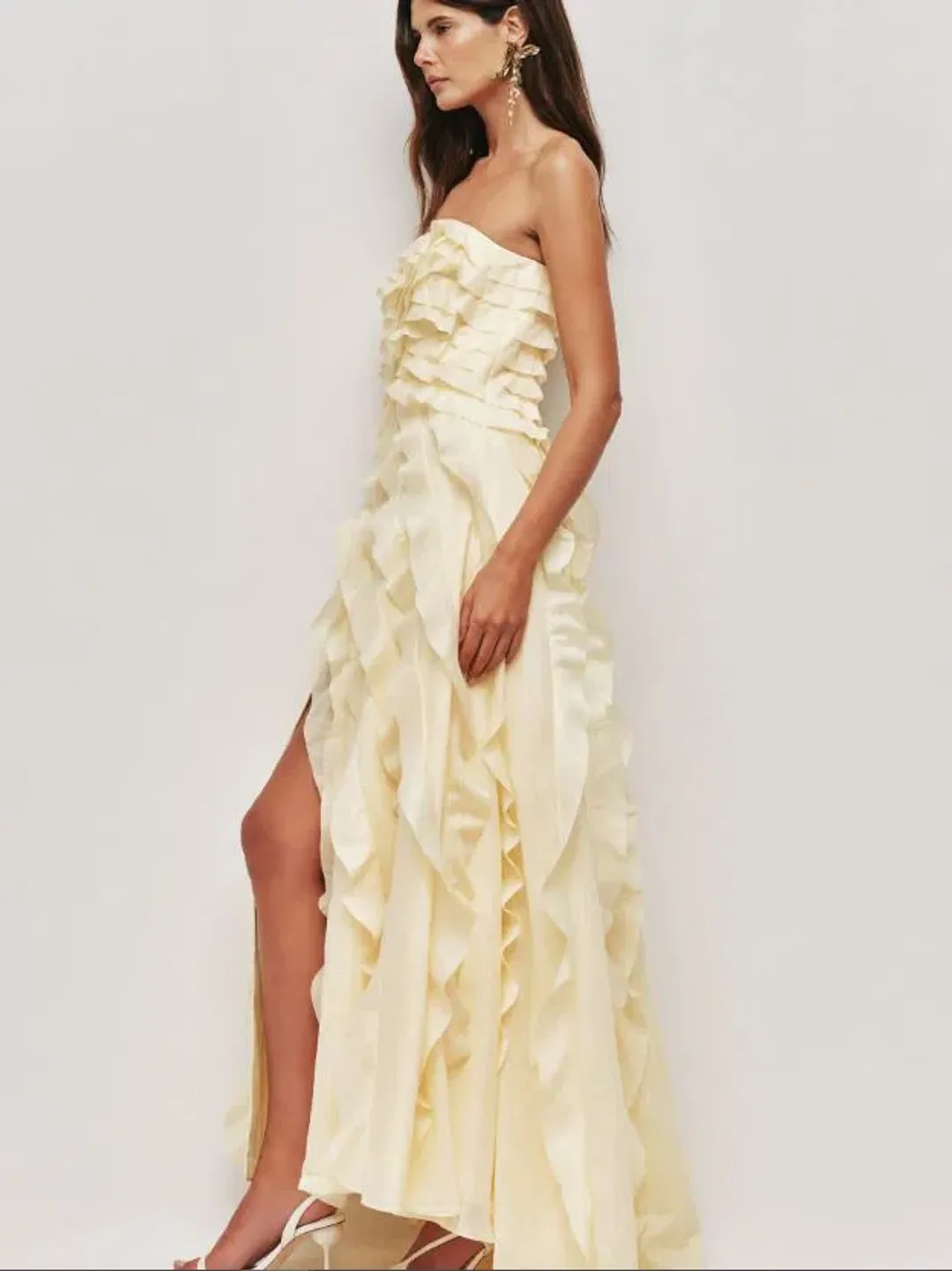 Aje Allaire Gown in Butter Yellow Size 8 for rent on The Volte - main image