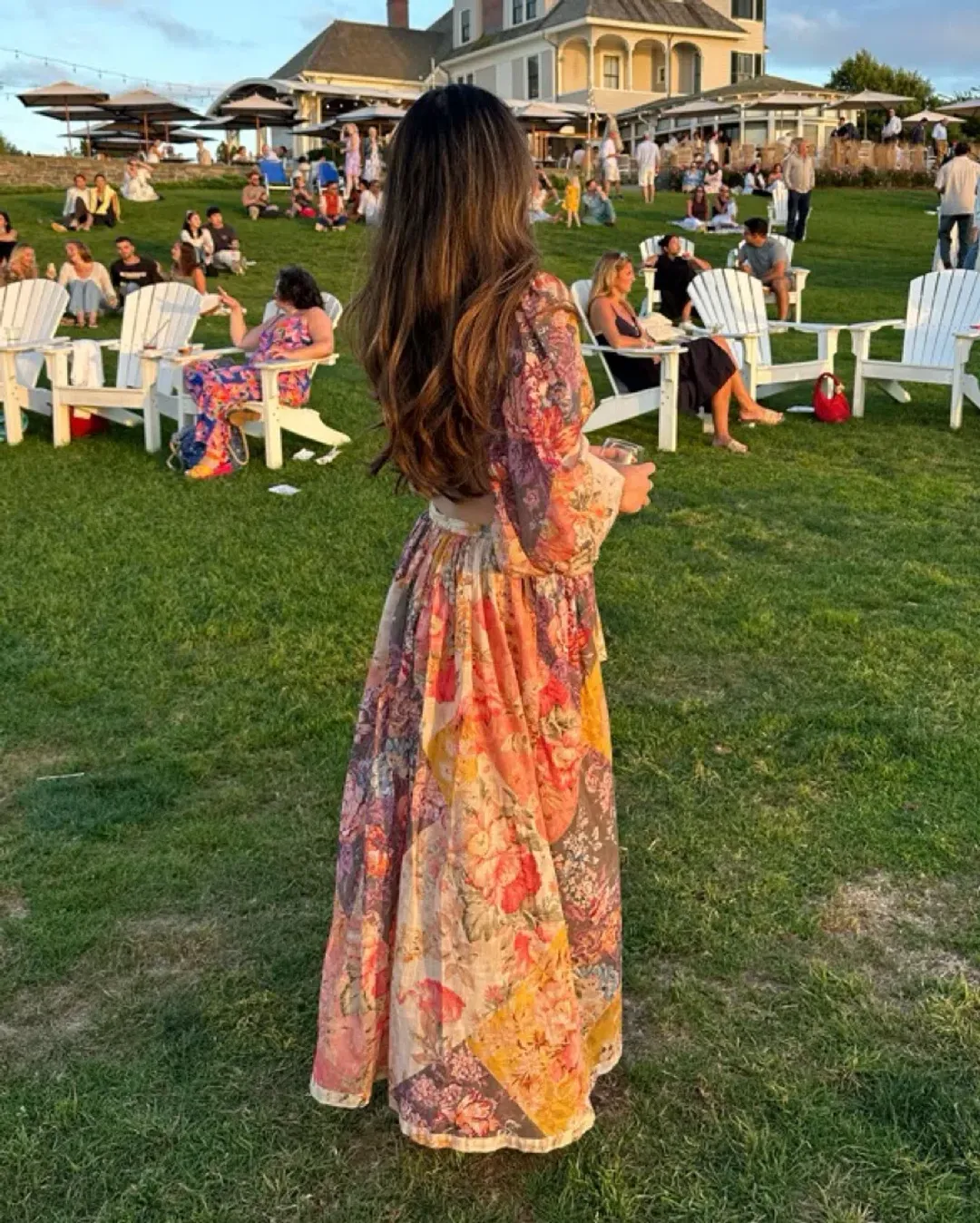 Zimmermann Pattie Patchwork Cutout Long Dress Size 0 / AU 8 for rent on The Volte - main image