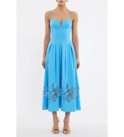 Rebecca Vallance Montreux Midi Dress Light Blue Size AU 12 for rent on The Volte - image 1