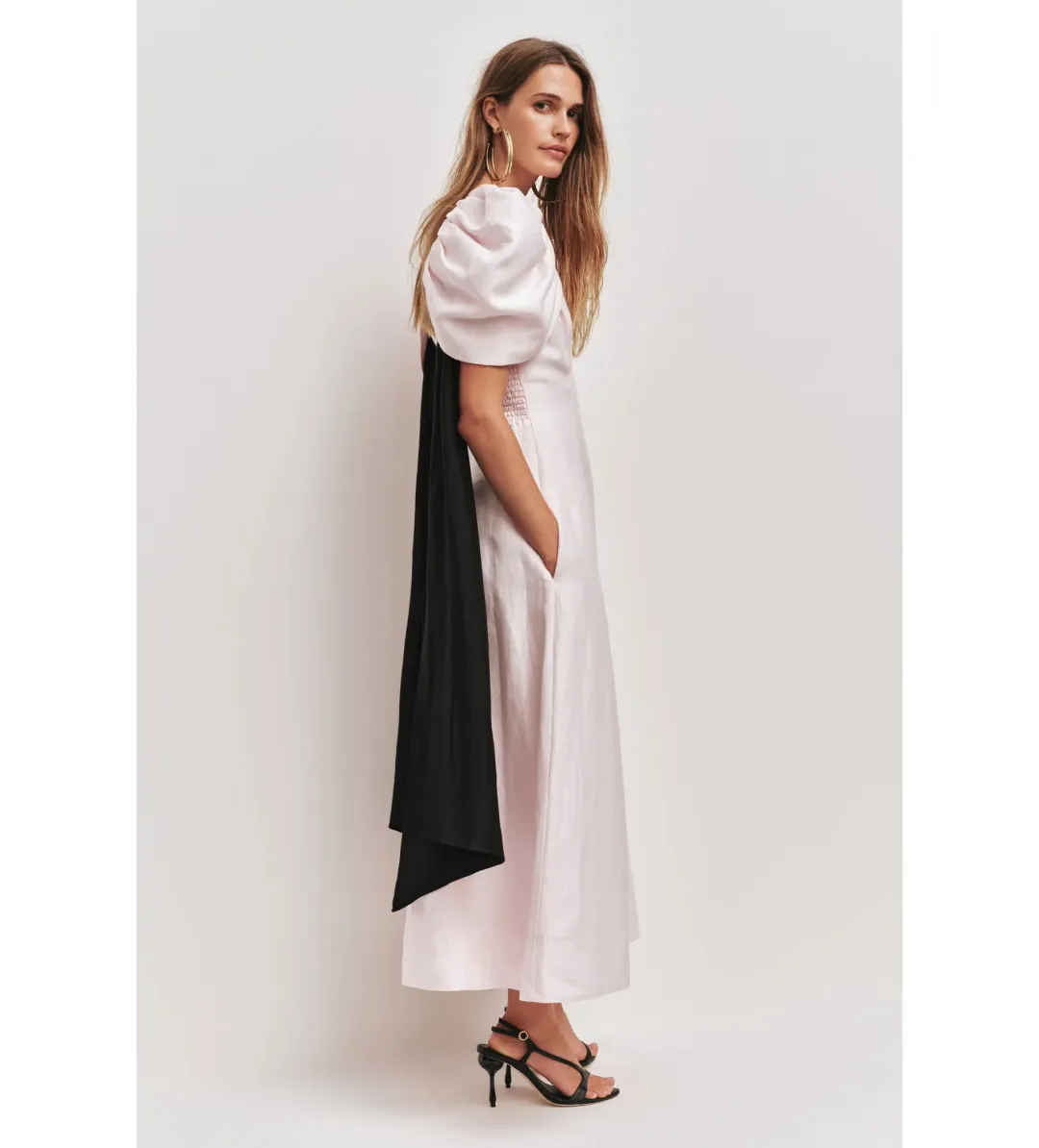 Aje Bisou Midi Dress Pastel Pink Size AU 10 for rent on The Volte - main image