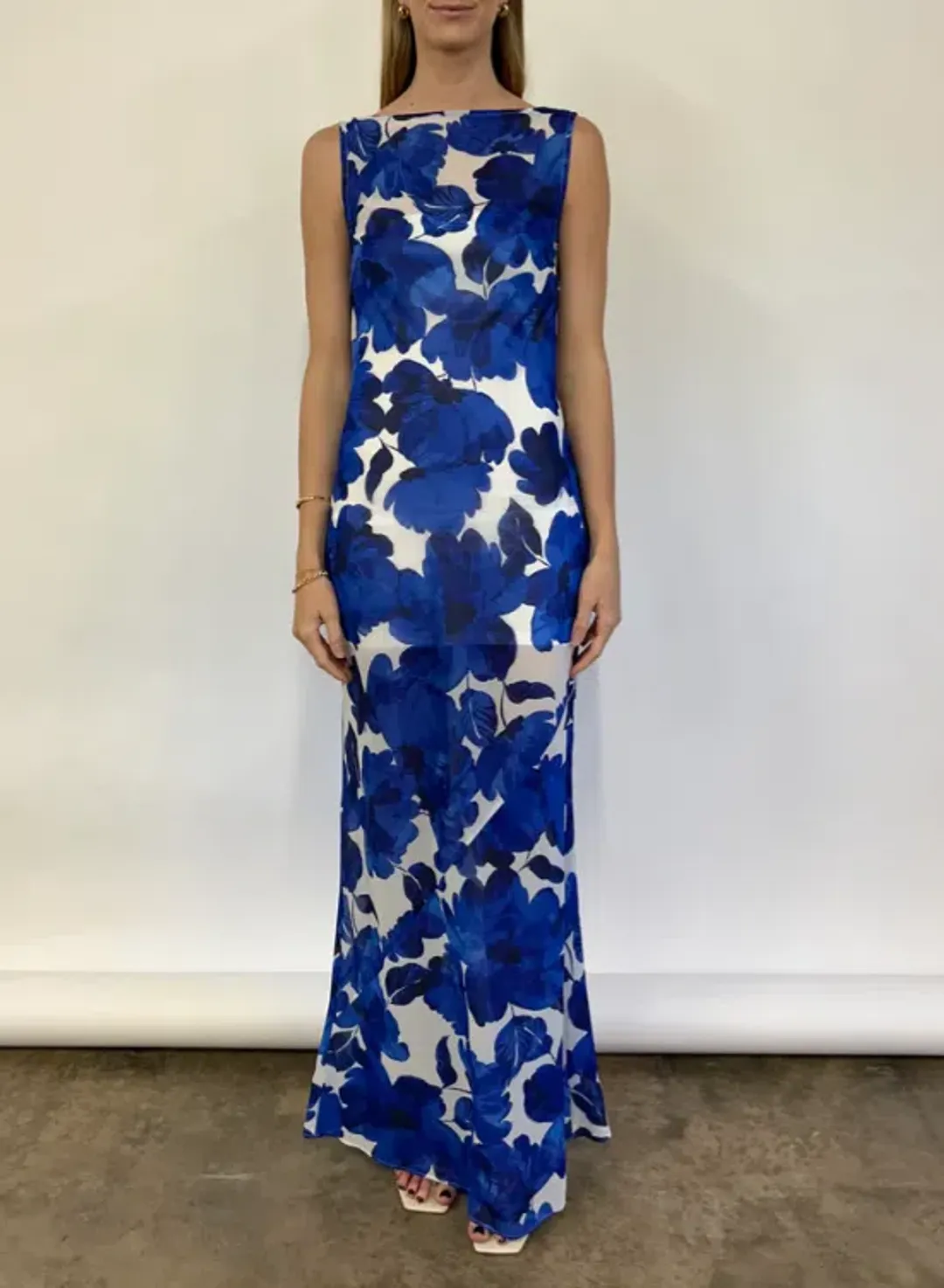 By Nicola Juno Maxi Dress in Blue Petal Size 8 for rent on The Volte - main image