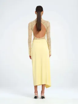Benni Colton Midi Dress in Butter Yellow Size 6 for rent on The Volte - image 4