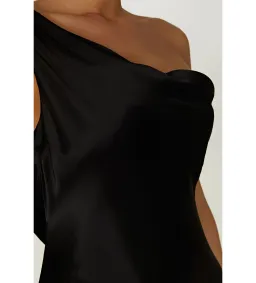 Meshki Yvette Slip Maxi Dress with Asymmetrical Hem Black Size S AU 8 for rent on The Volte - image 4