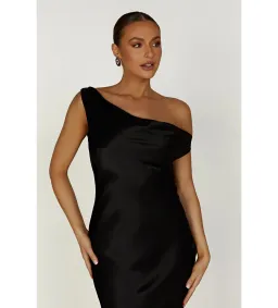 Meshki Yvette Slip Maxi Dress with Asymmetrical Hem Black Size S AU 8 for rent on The Volte - image 2