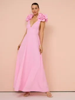 Aston Studio Eliza Dress in Fuschia Fine Stripe for rent on The Volte - image 4