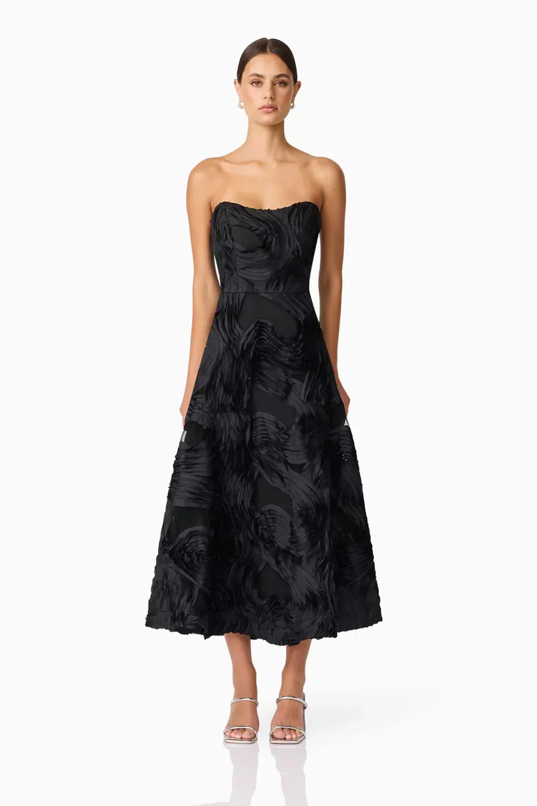 Elliatt Asher Sweetheart Midi Dress Black 8 for rent on The Volte - main image
