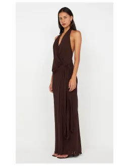 Bec and Bridge Soneva Wrap Halter Dress in Dark Chocolate Brown Size 10 / M AU for rent on The Volte - image 2