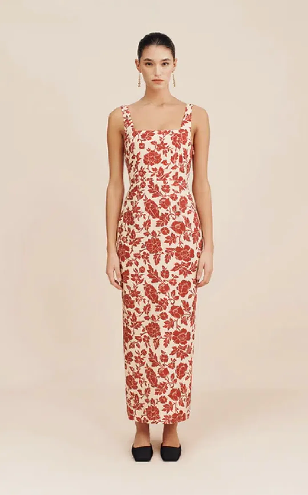 Skyla Column Dress - Scarlet Bloom for rent on The Volte - main image