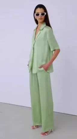 Viktoria and Woods Chorus Shirt & Pilot Pants Set Tarragon Size 0 (AU 6) for rent on The Volte - image 4