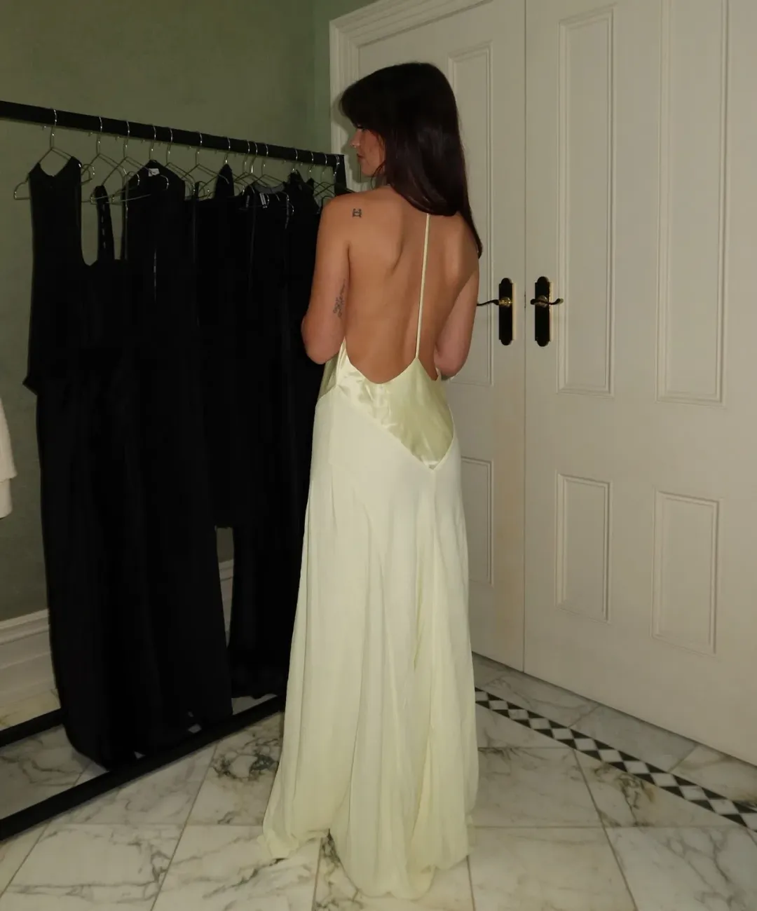 Jaz hand v-neck maxi dress , Yellow Size 6  for rent on The Volte - main image