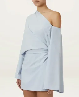 Camilla and Marc Elliot Mini Dress in BLUE HAZE - size 6 for rent on The Volte - image 3