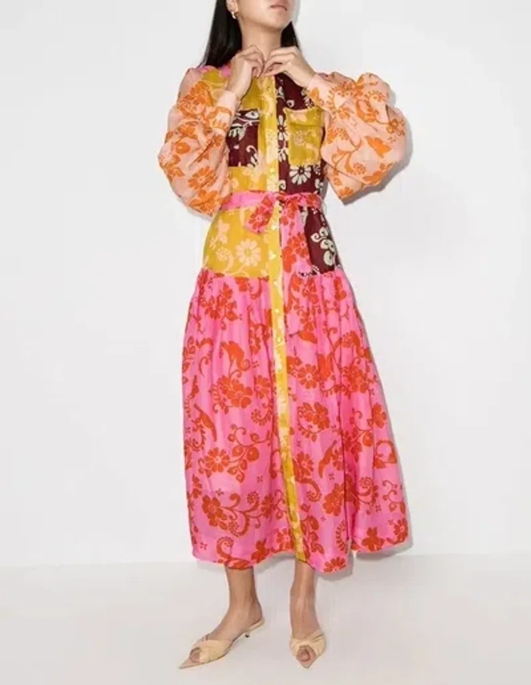 Alemais Luis Dress Multi Patchwork Dress for rent on The Volte - main image