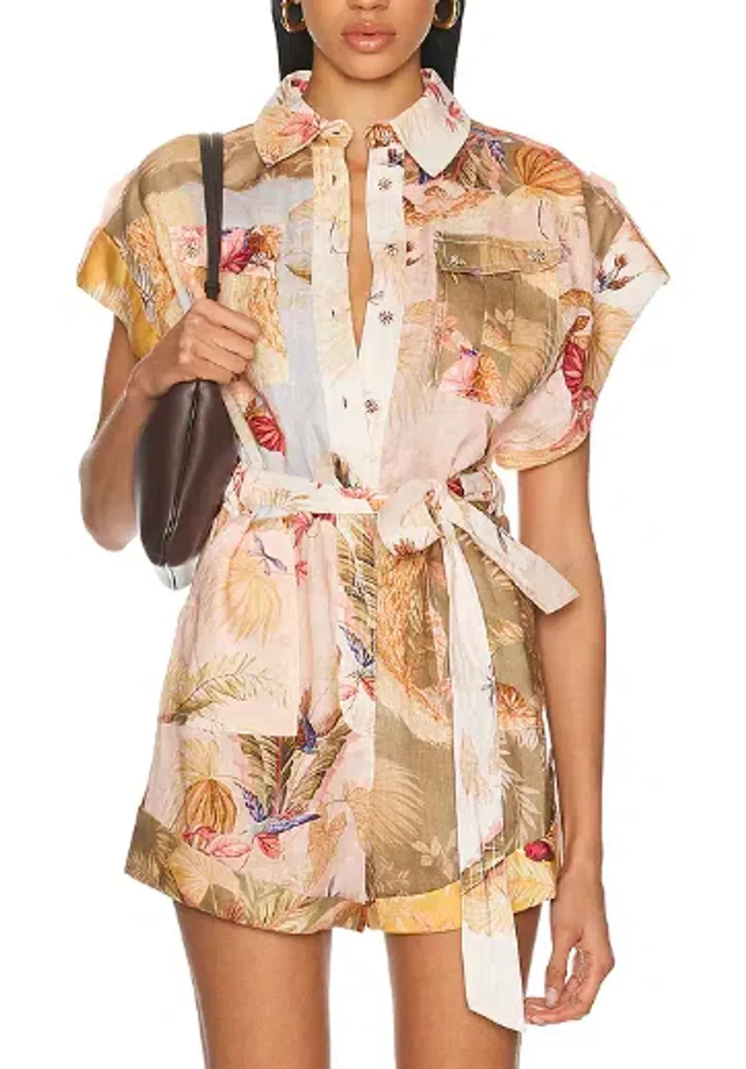 Zimmermann Ascension Cuffed Playsuit Size 1 for rent on The Volte - main image