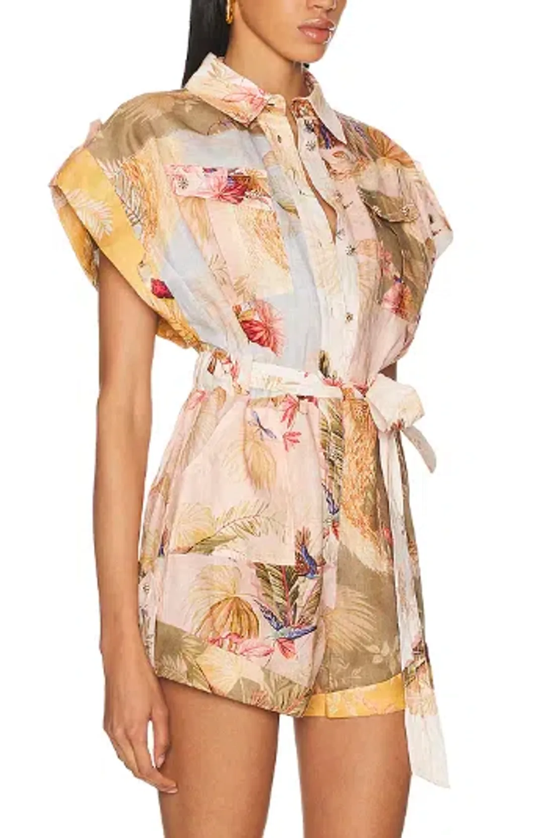 Zimmermann Ascension Cuffed Playsuit Size 1 for rent on The Volte - main image