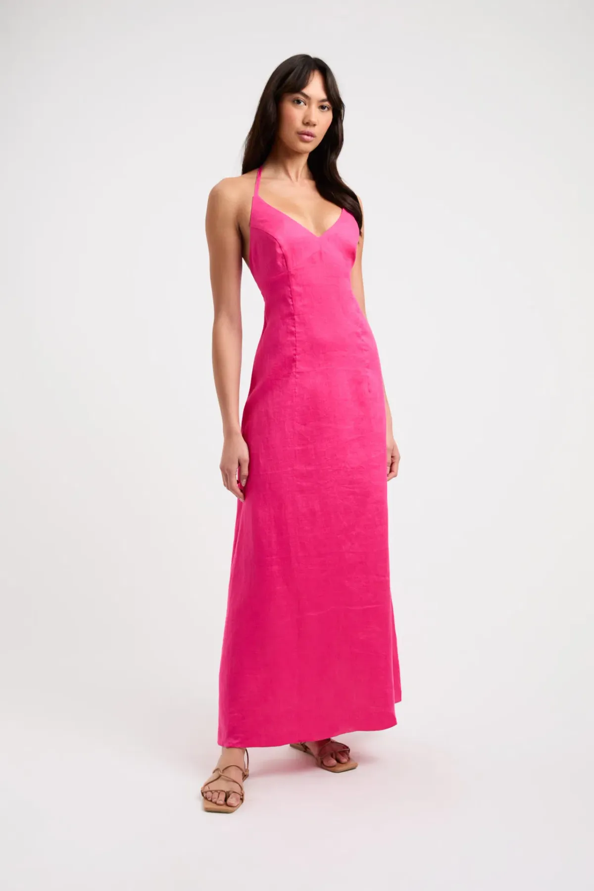 Kookai Tahiti Tied Halter Dress - pink for rent on The Volte - main image