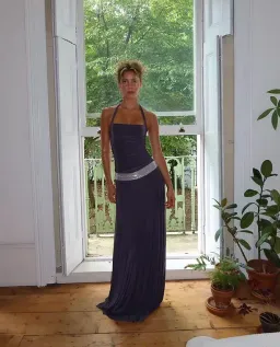 Sylavie Swimwear, Toscana Maxi Dress, Charcoal Grey, size 8  for rent on The Volte - image 1