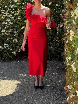 Shona Joy - Campbell Ruffle Draped Maxi Dress - Goji for rent on The Volte - image 3